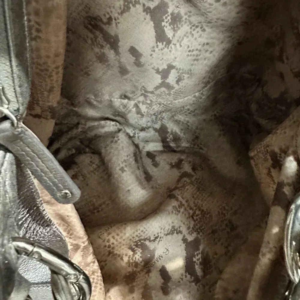 B Makowsky Metallic Pewter Alice Shopper